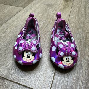 Disney Baby Minnie Mouse Shoes Slip On Strap Pink Size 3 Preowned‎